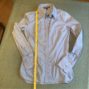 Express Light Blue Cotton Blend Button Down Shirt